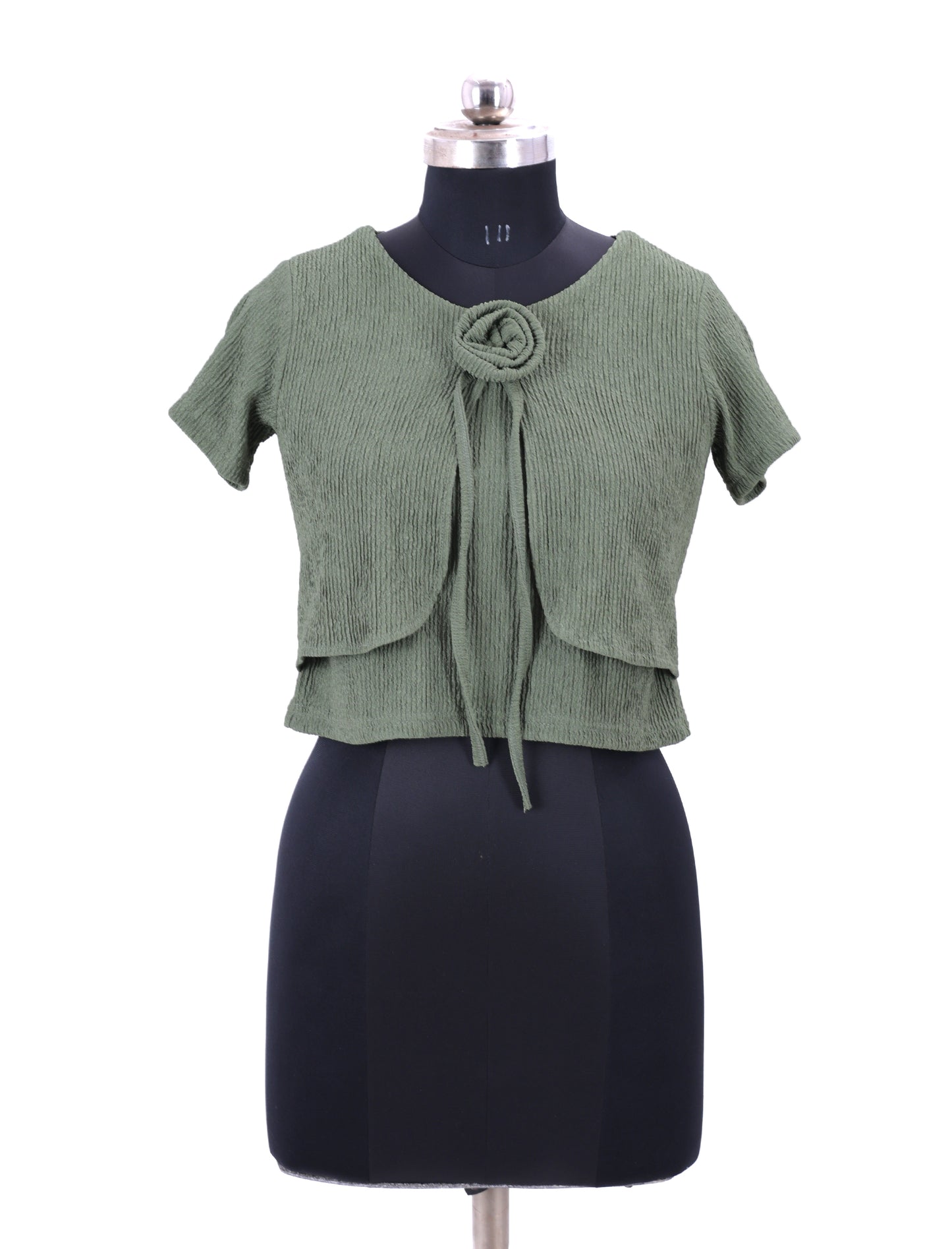 Olive Western Top For Womens