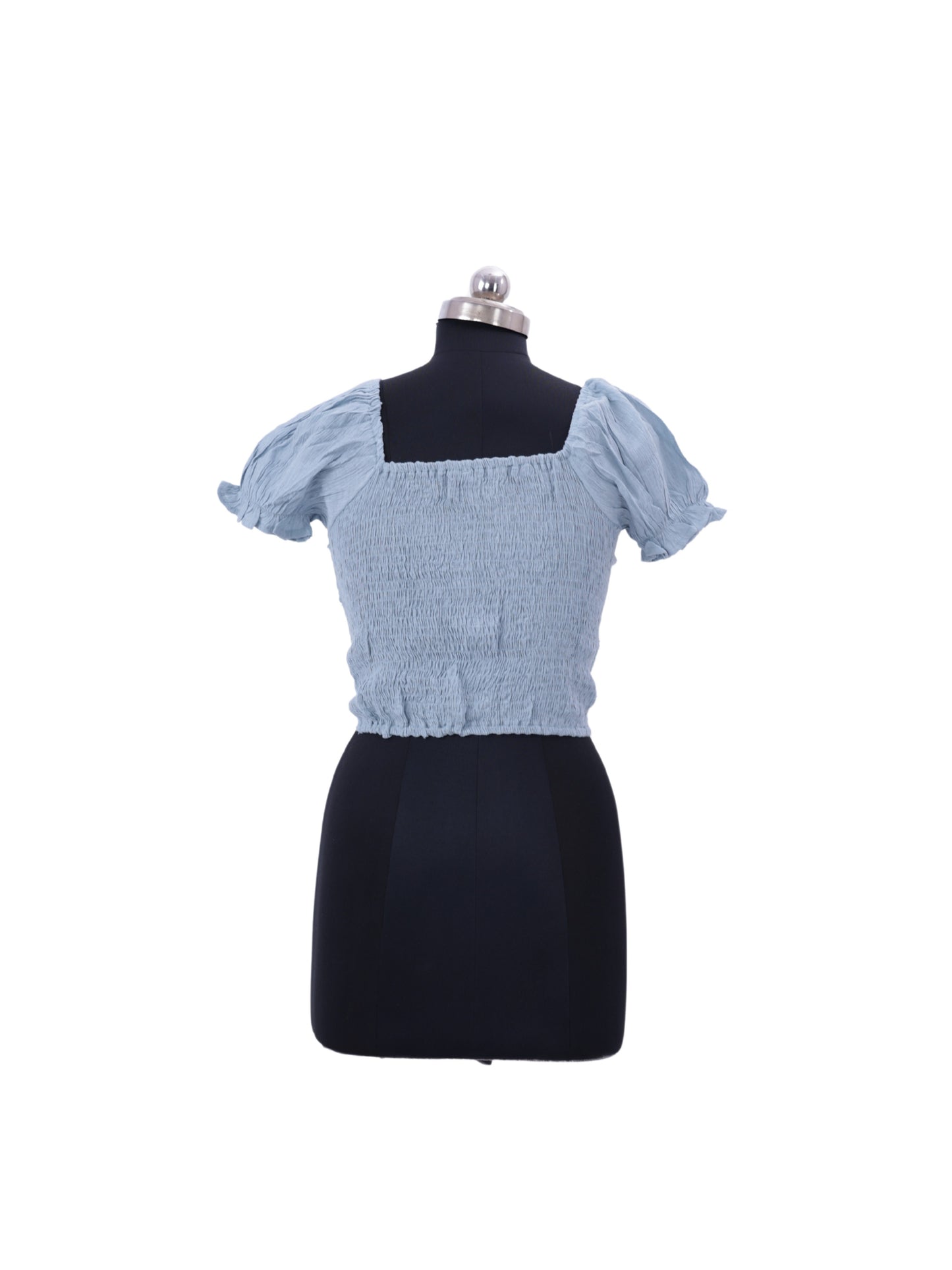 Sky - Blue Deep Neck Top For Womens