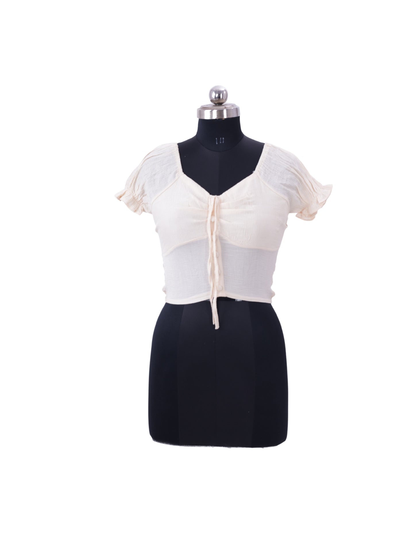 White Deep Neck Top For Womens