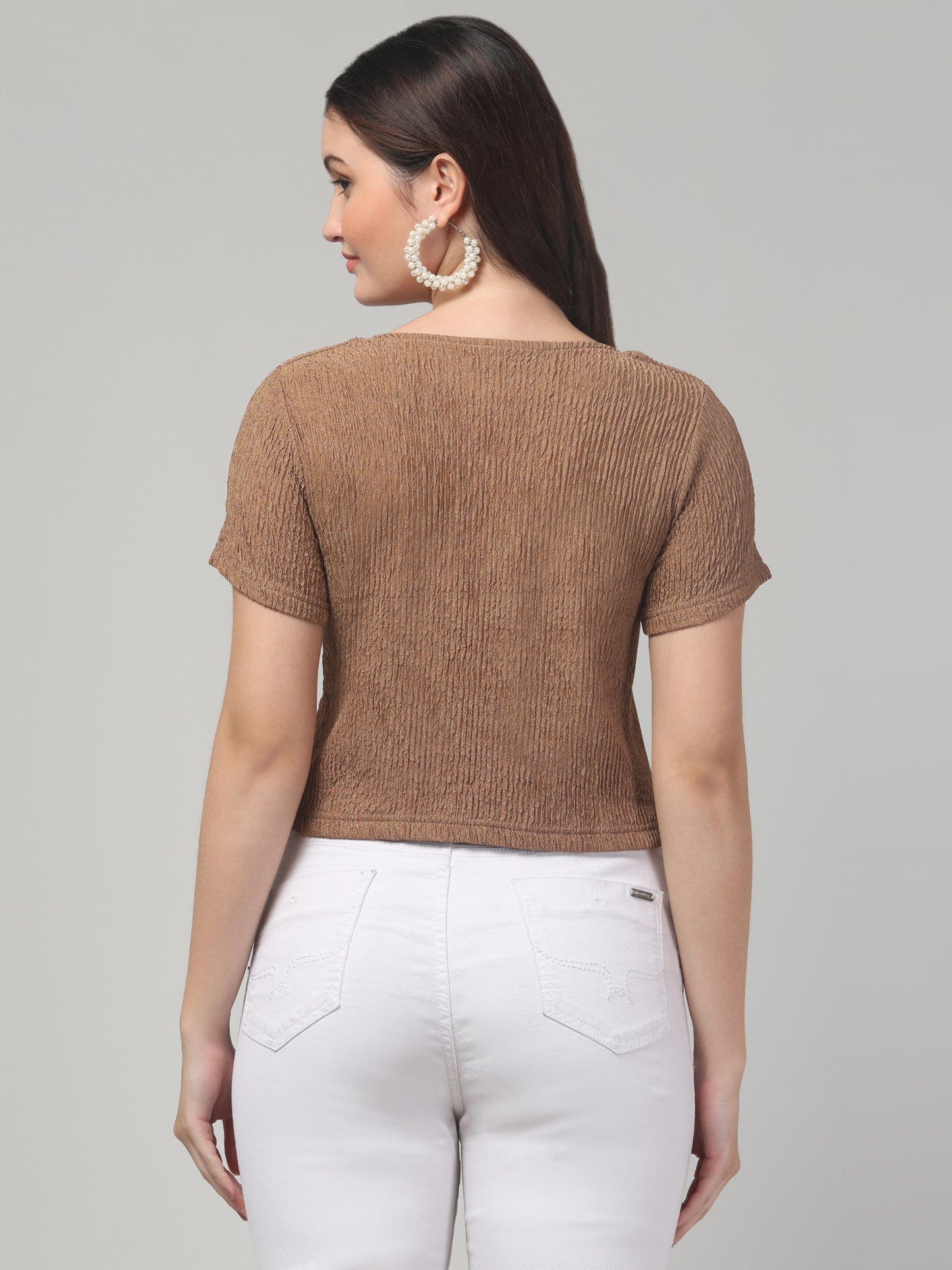 Brown Western Top For Womens