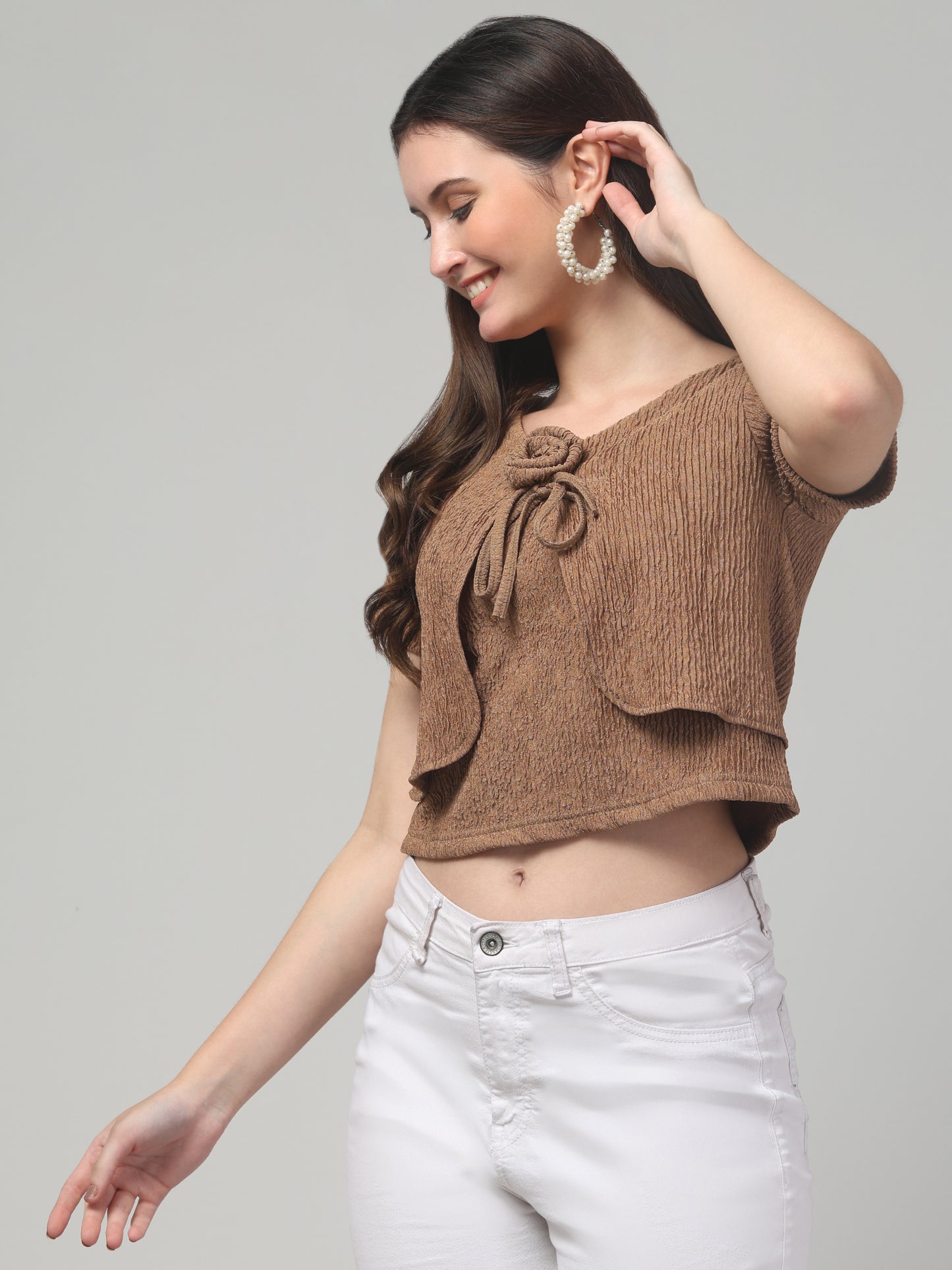 Brown Western Top For Womens
