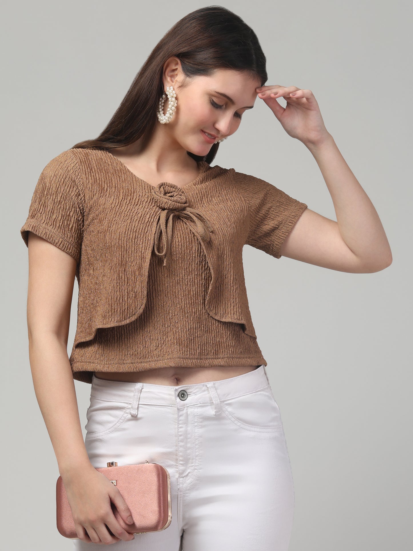 Brown Western Top For Womens