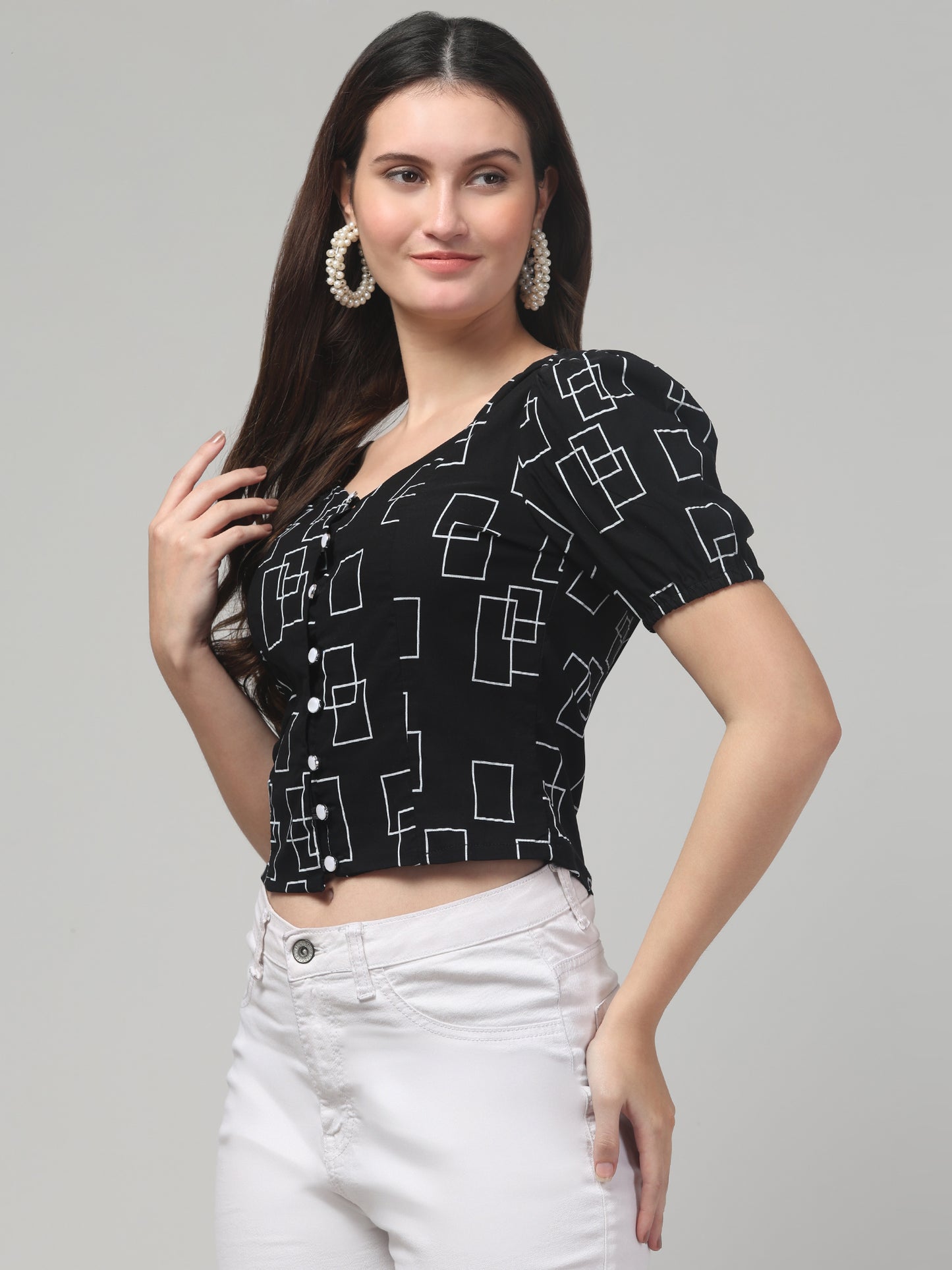 Black Short Top For Womens
