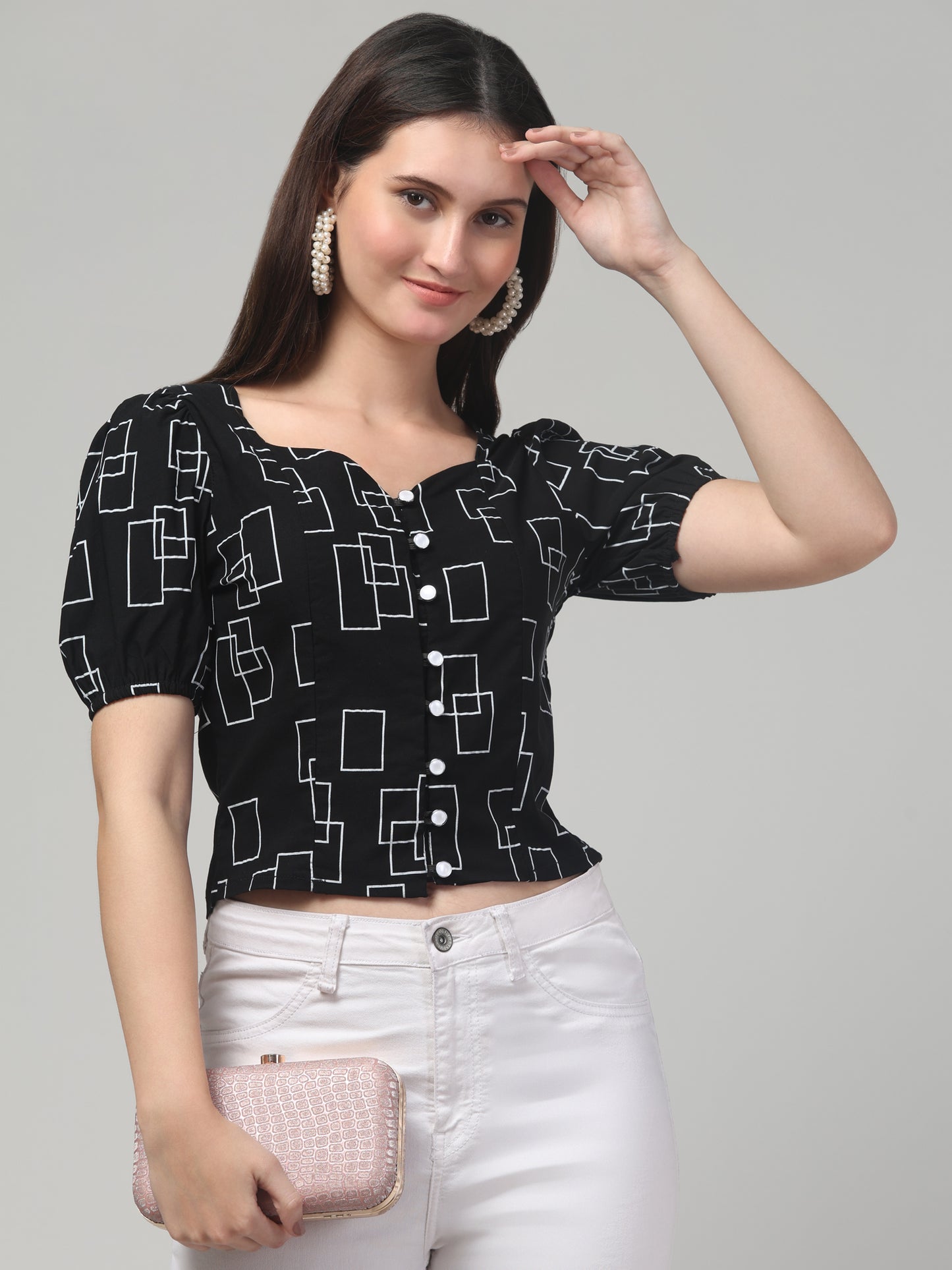 Black Short Top For Womens
