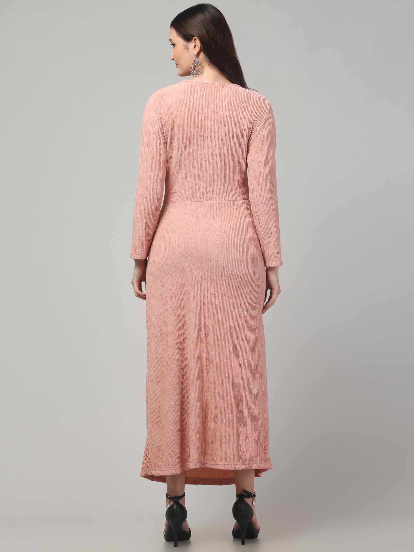 Beige Long Western Dress For Womens