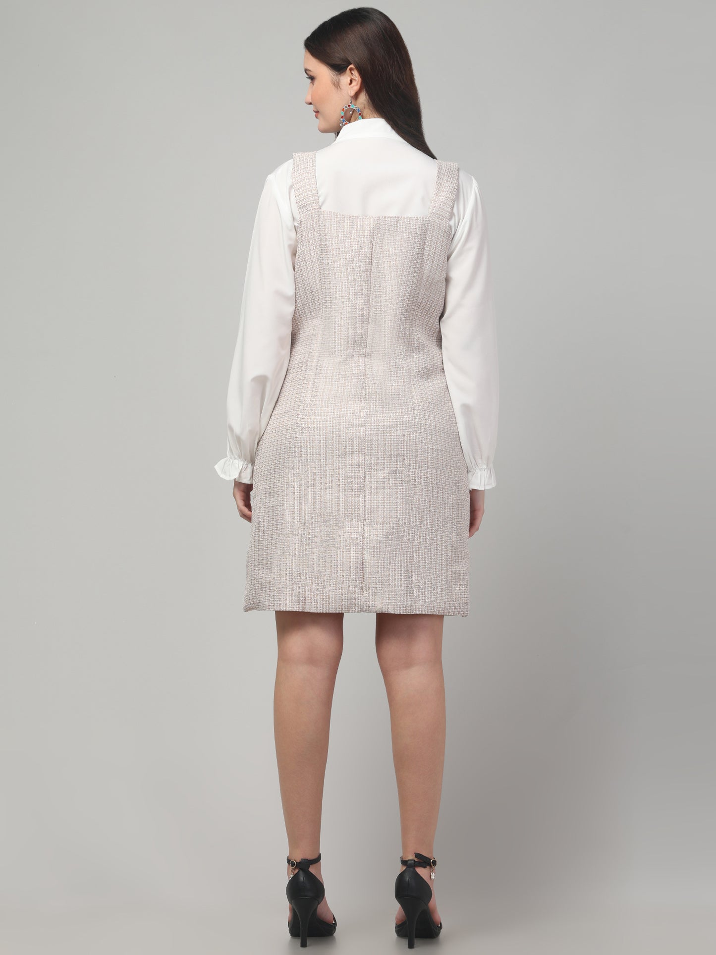 White Short Shirt Style Dress For Womens