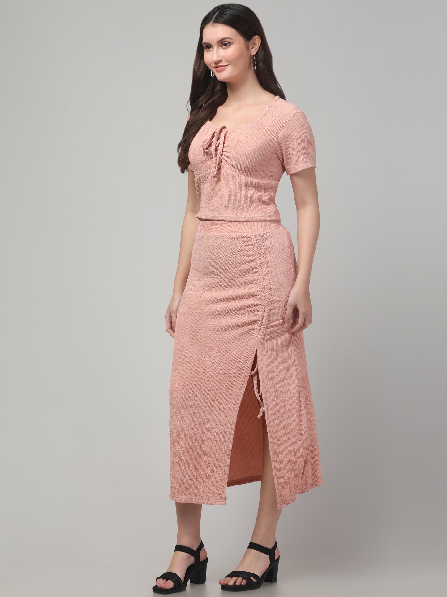 Pink Western Midi Dress For Womens