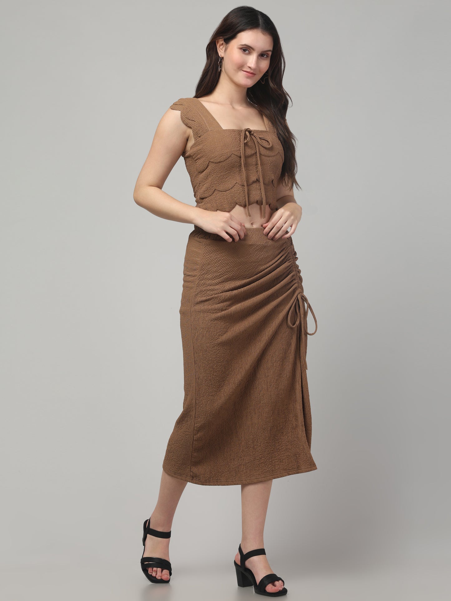 Brown Party Wear Co ord Set For Womens