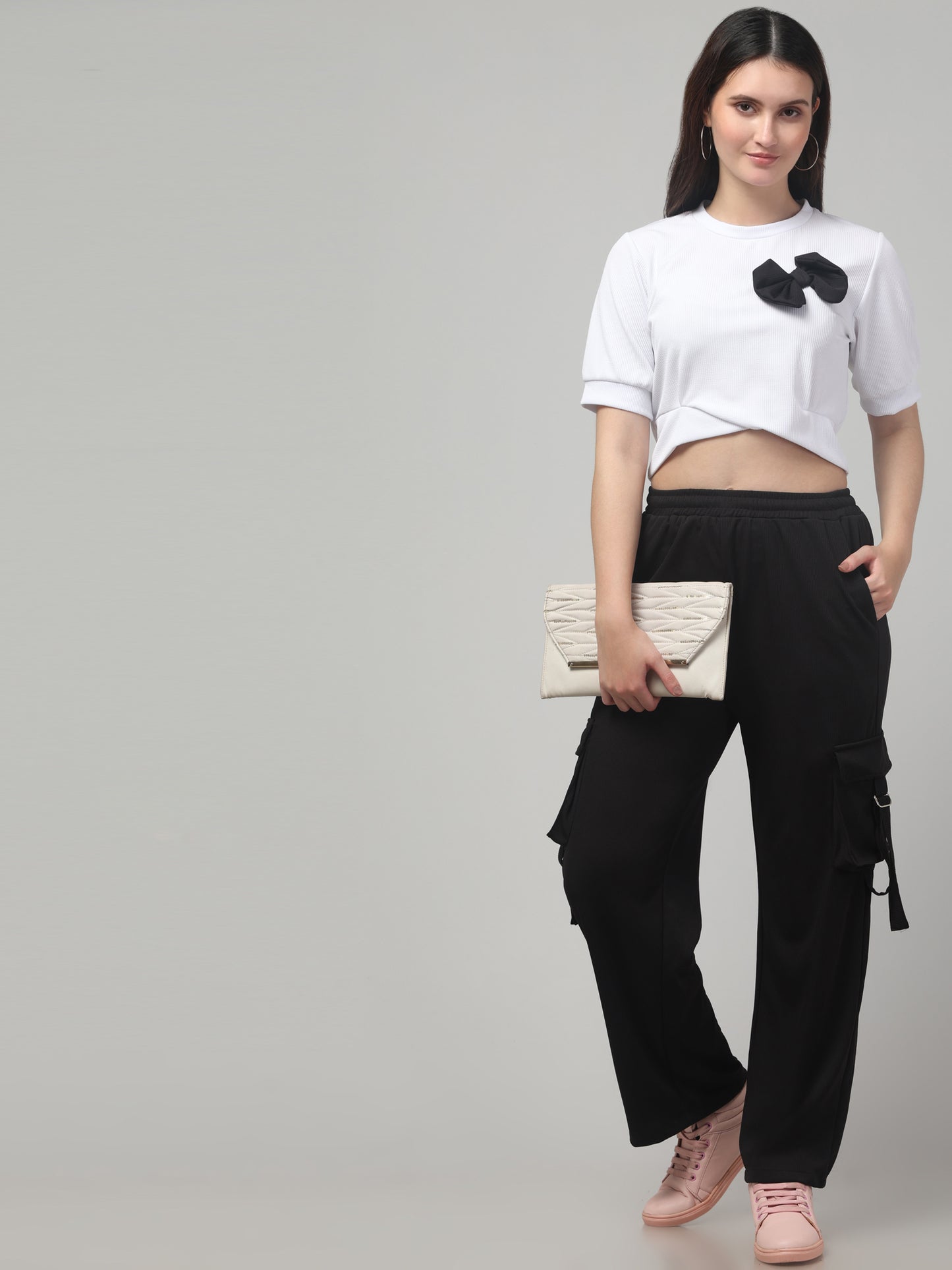 Black Cute Cord Set For Womens