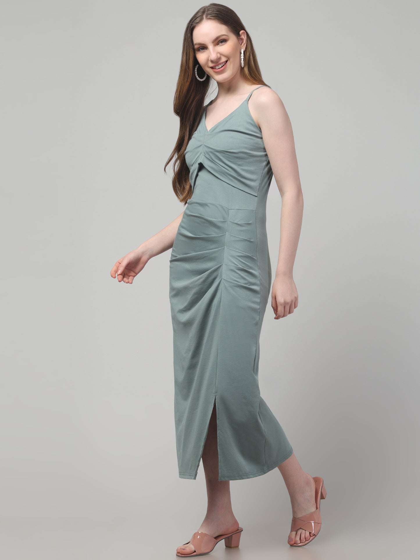 Sleeveless Midi Dress For Womens Party Wear