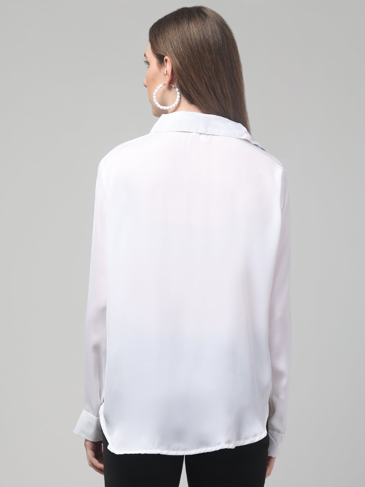 White Printed Shirt For Womens