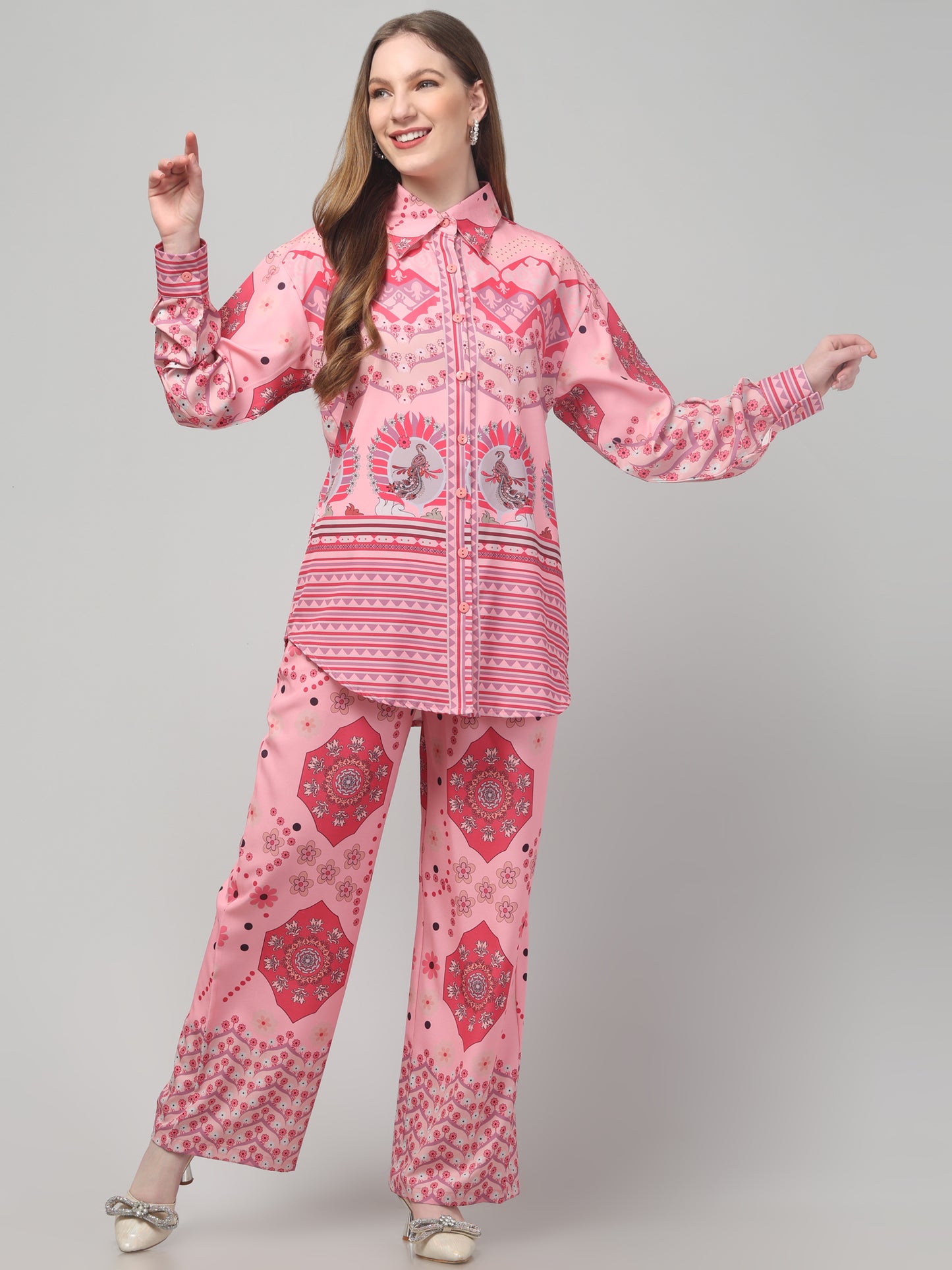 Pink Printed Co ord Set