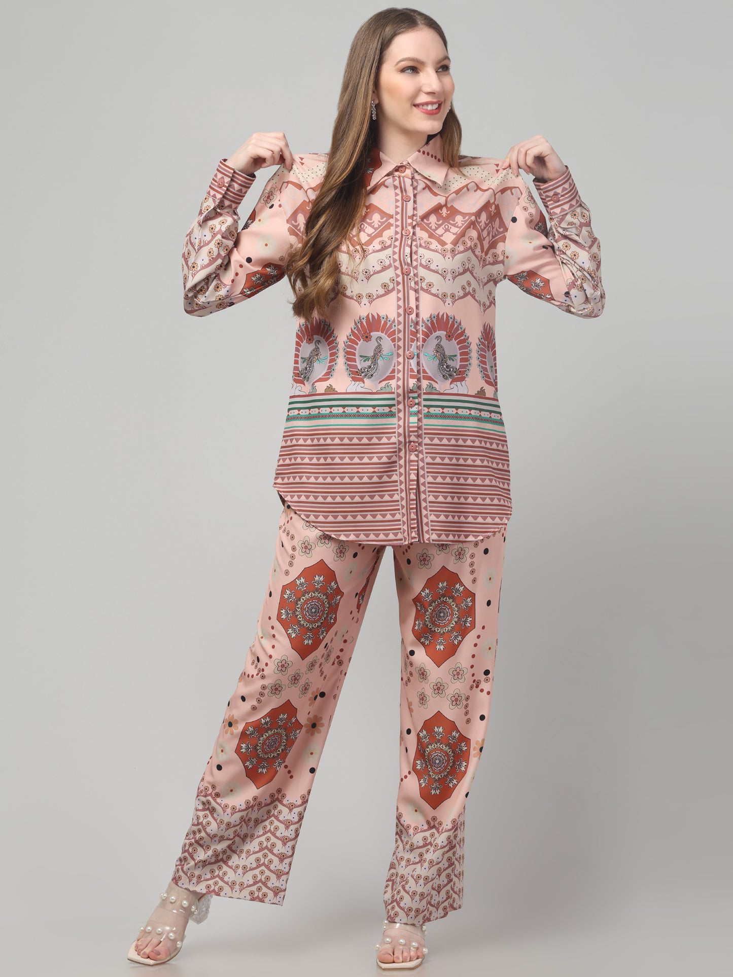 Brown Printed Co ord Set