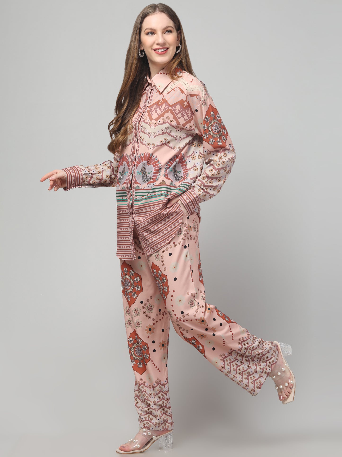 Brown Printed Co ord Set