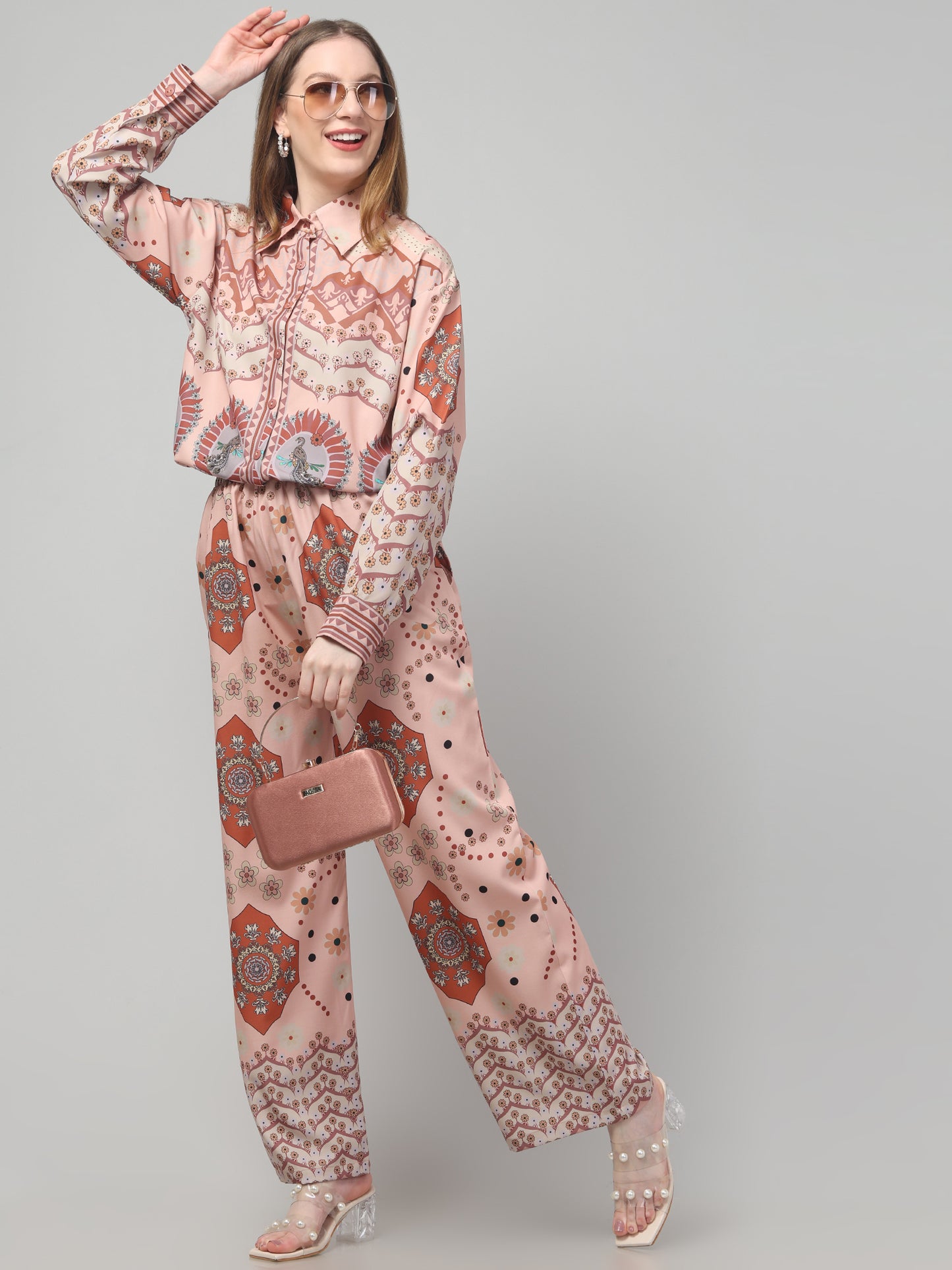Brown Printed Co ord Set
