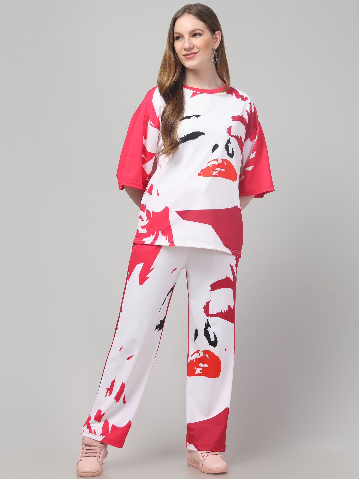 Red All Over Print Co ord Set