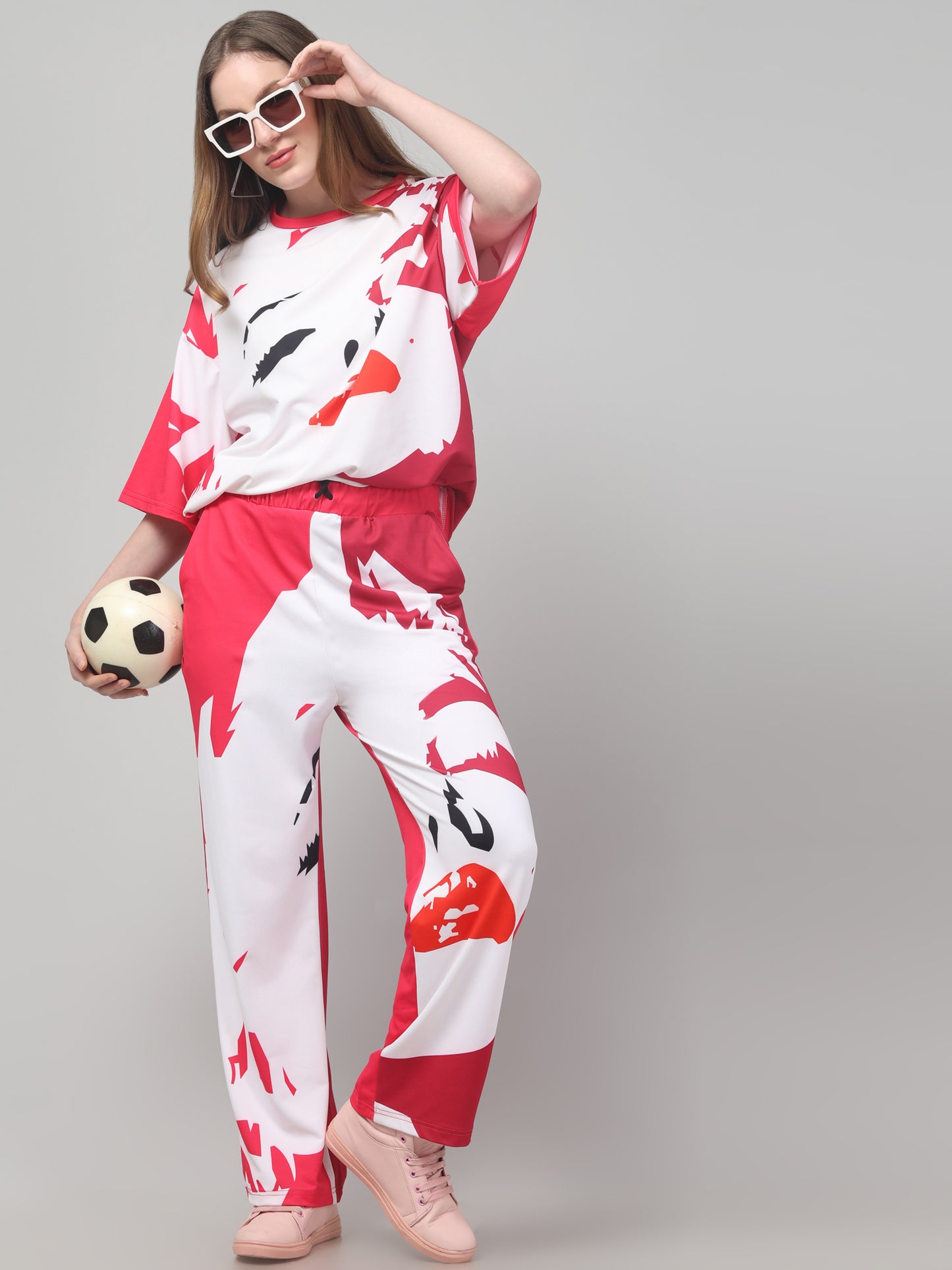 Red All Over Print Co ord Set