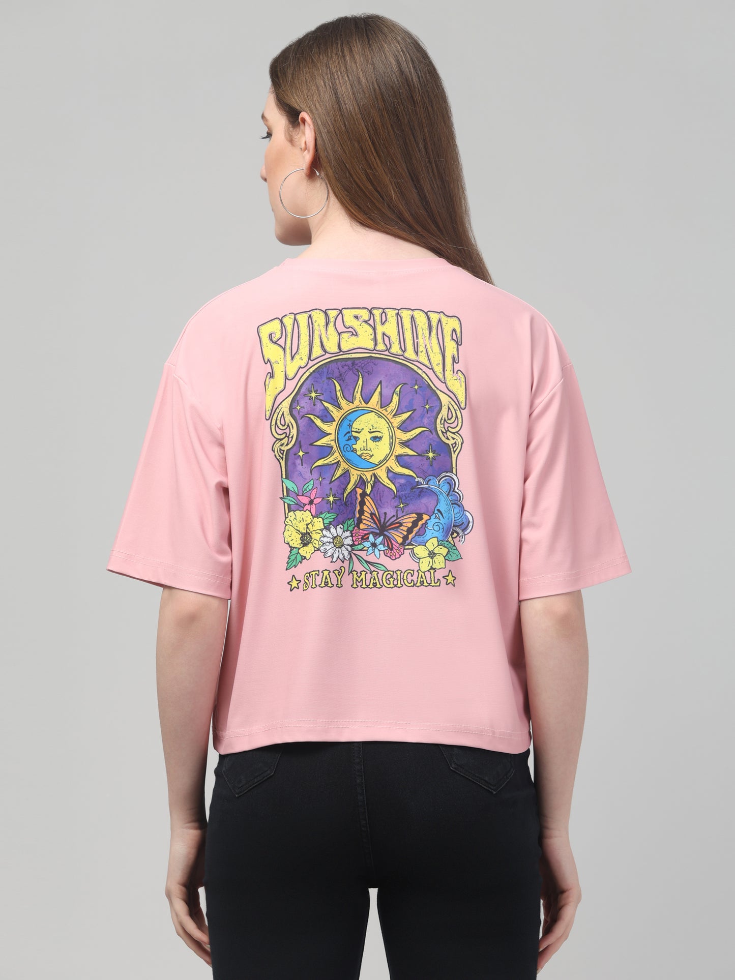 Sunshine Pink Printed Crop Top