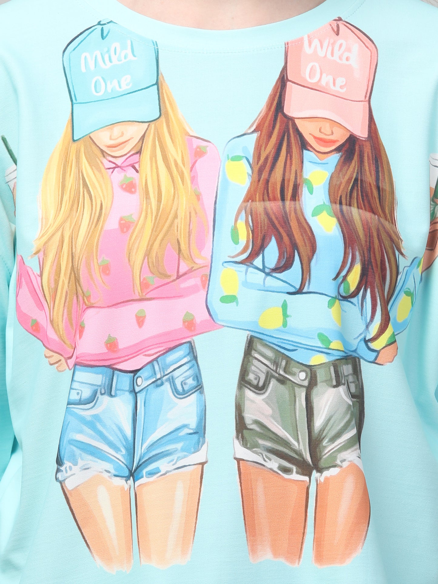 Style Print Aqua Crop Top