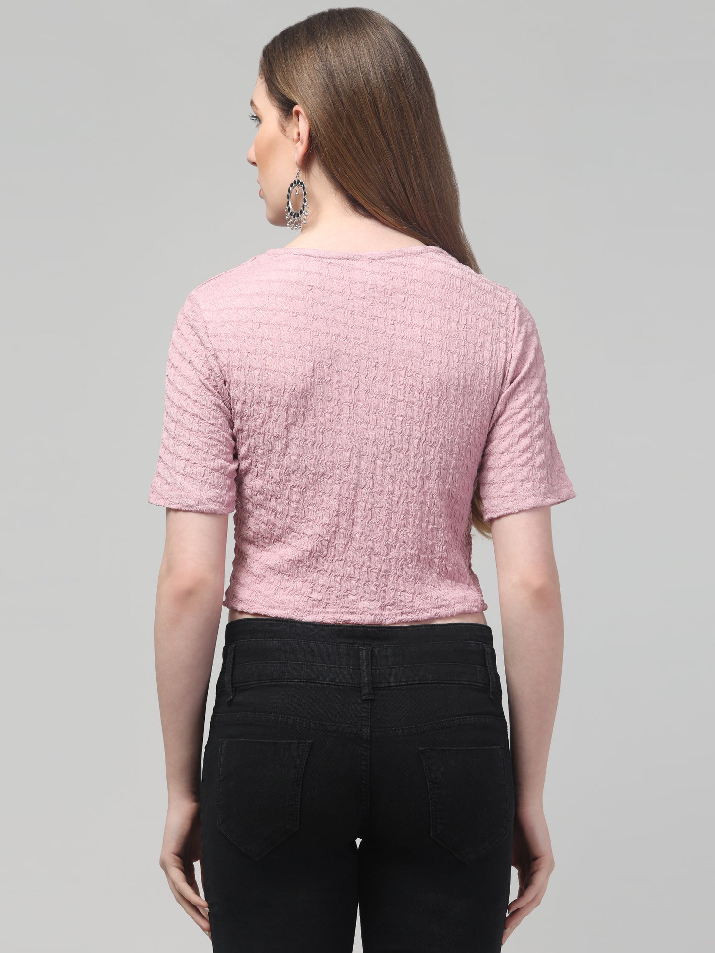 Pink Crop Top For Womens