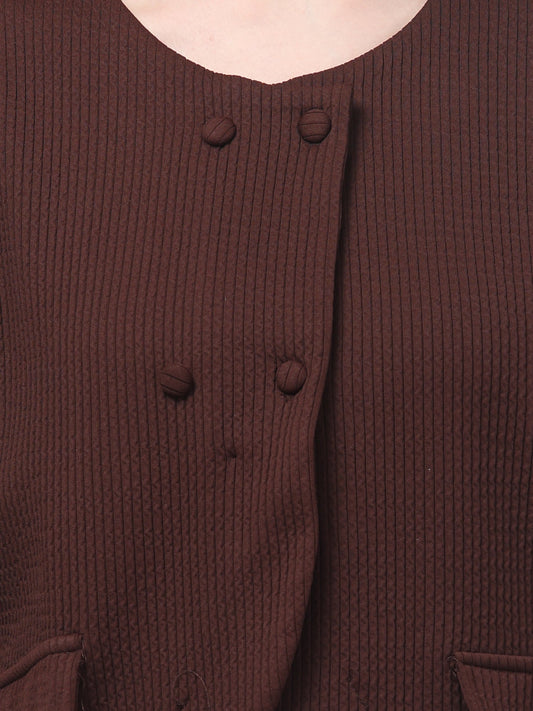 Maroon Textured Stylish Top For Womens