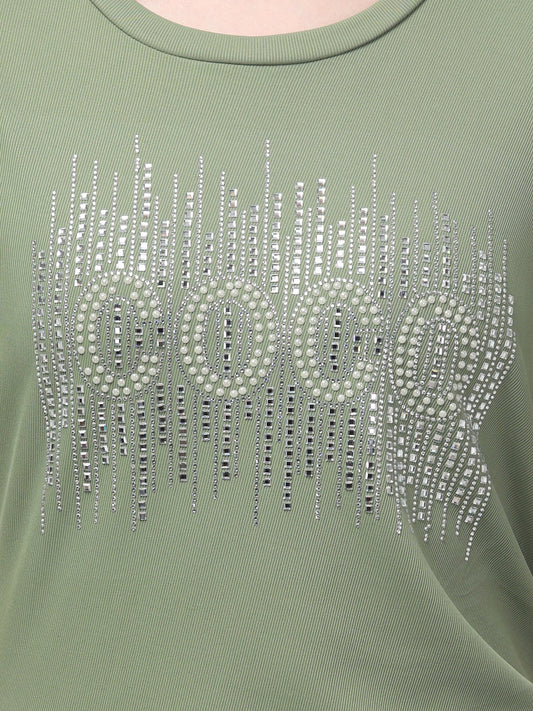 Olive Casual Midi Dress For Womens