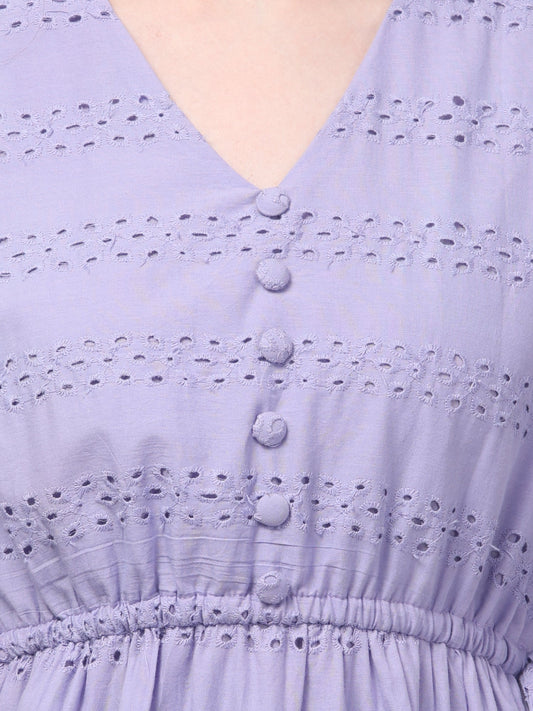 Lavender Midi Dress For Womens