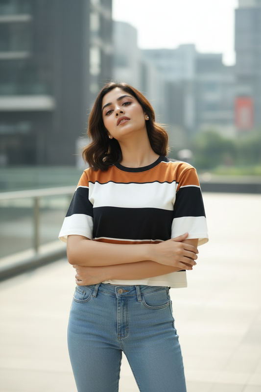 Clobulk Bold Stripe Top (Set of 30 PC - 6 Colour)- ₹210/ per pc