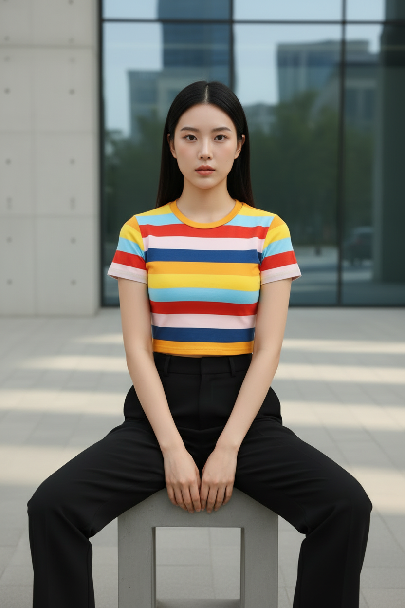 Clobulk Stripe Top (Set of 30 PC - 6 Colour)- ₹182/ per pc