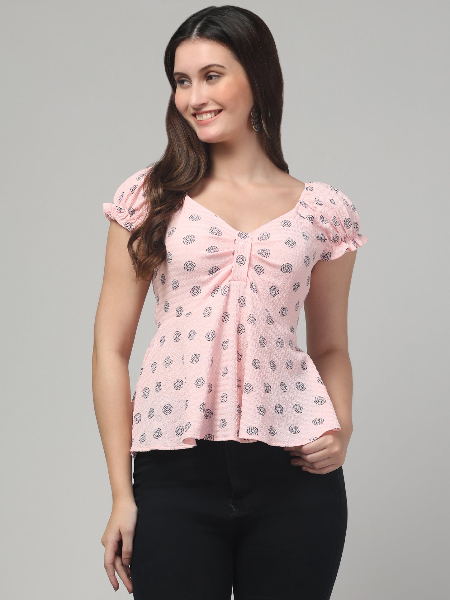 Cute Half Sleeve Fitted Top For Womens
