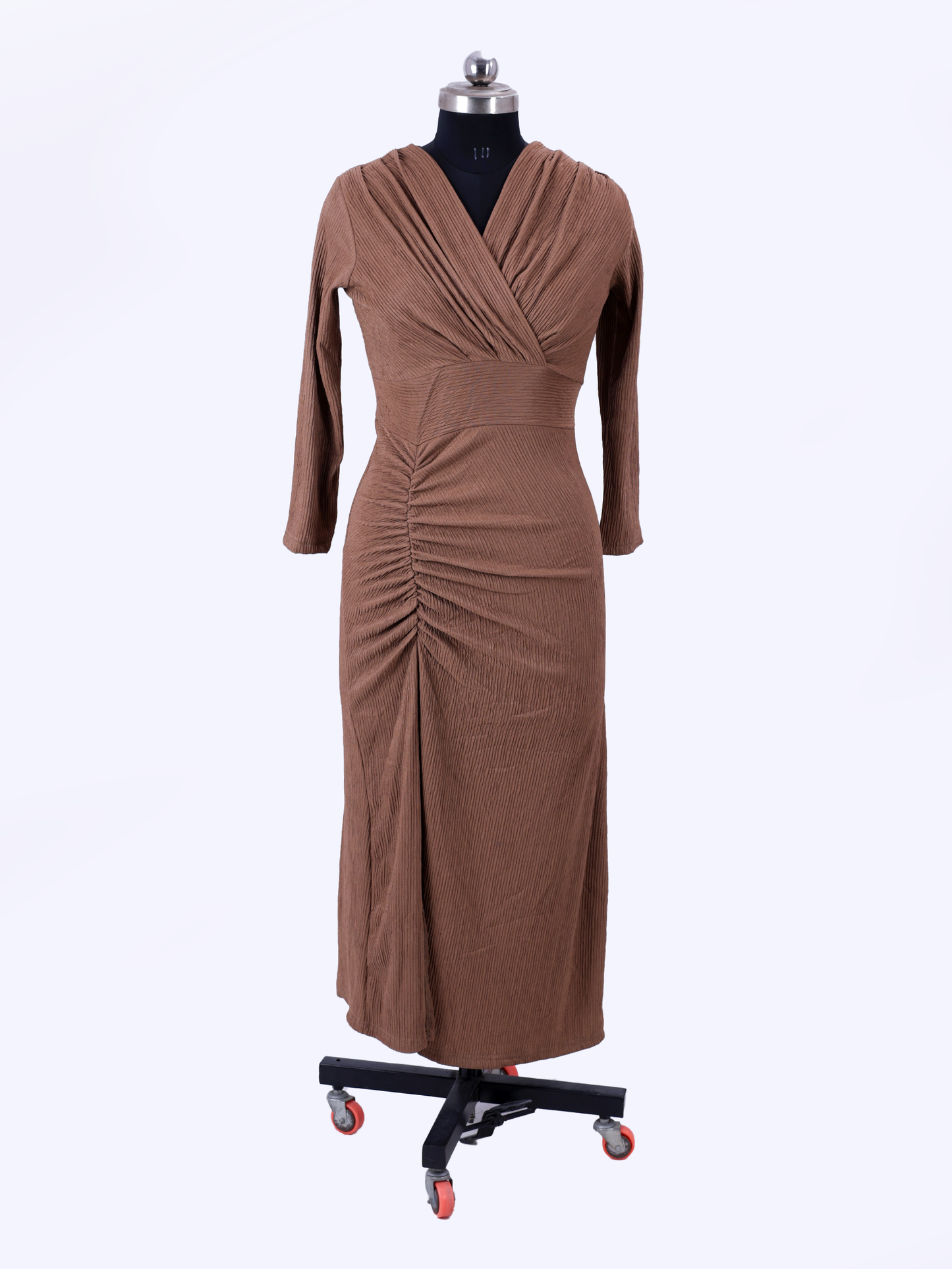 Tan Brown Long Western Dress For Womens