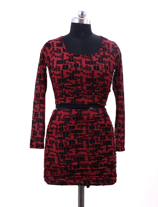Maroon Party Wear Co ord Set For Womens