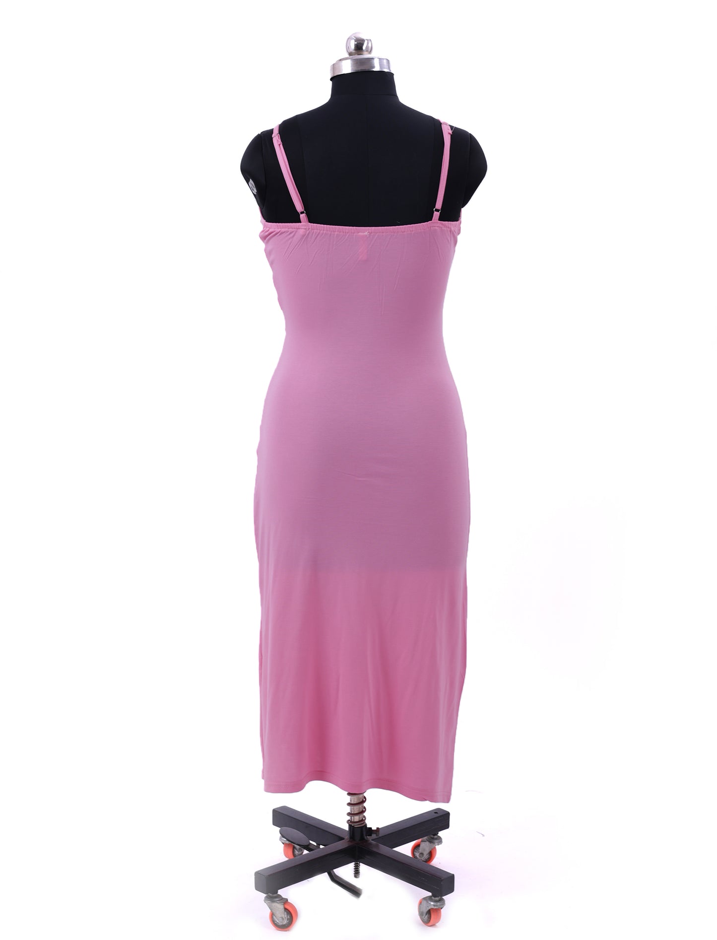 Pink Sleeveless Slit Midi Dress For Womens