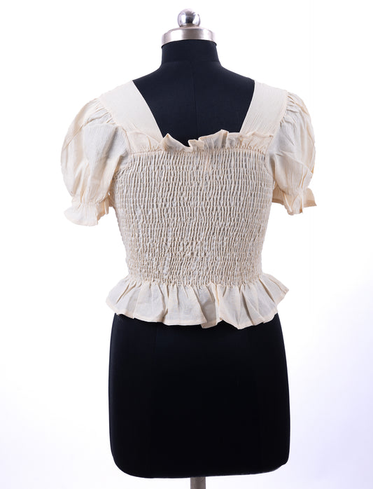 Cream Party Top For Womens