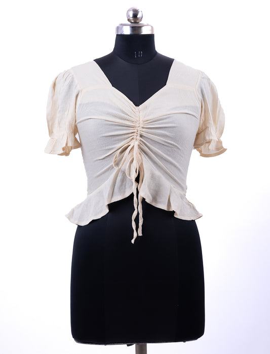 Cream Party Top For Womens