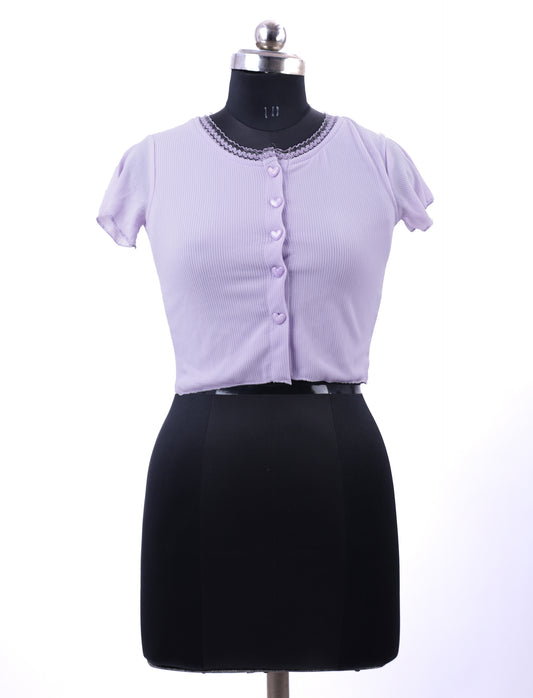 Purple Korean Top For Women
