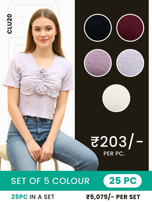 Clobulk Women Top (Set of 25 Pc- 5 Colour)- ₹203/ per pc