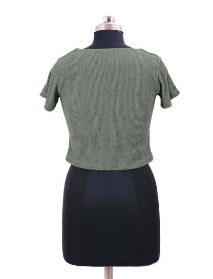 Olive Western Top For Womens