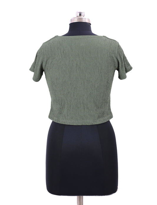 Olive Western Top For Womens