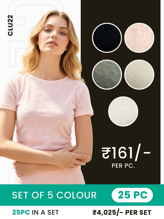 Clobulk Women Top (Set of 25 Pc- 5 Colour)- ₹161/ per pc