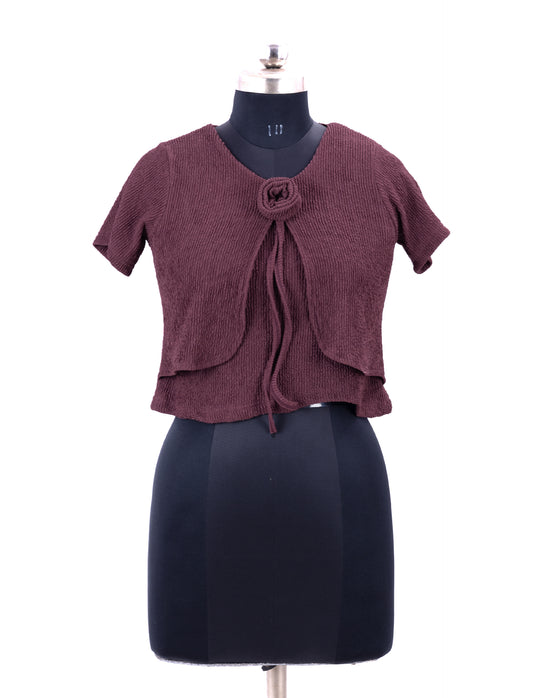 Mauve Western Top For Womens
