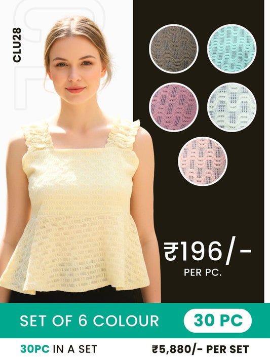Clobulk Women Top (Set of 30 Pc- 6 Colour)- ₹196/ per pc