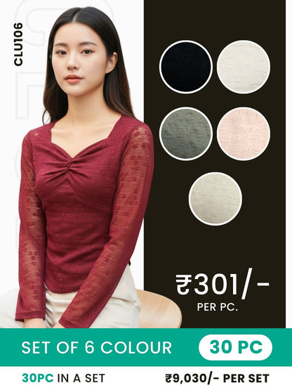 Clobulk Mesh Top (Set of 30 PC - 6 Colour)- ₹301/ per pc
