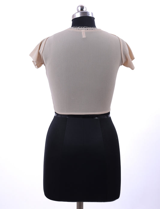 Beige Korean Top For Women