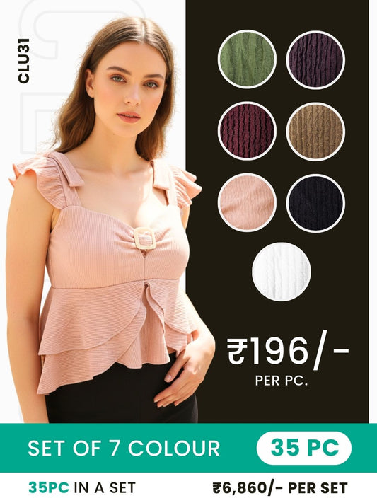 Clobulk Women Top (Set of 35 Pc- 7 Colour)- ₹196/ per pc