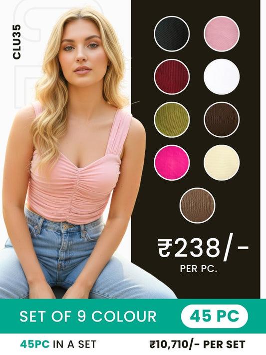 Clobulk Women Top (Set of 45 Pc- 9 Colour)- ₹238/ per pc