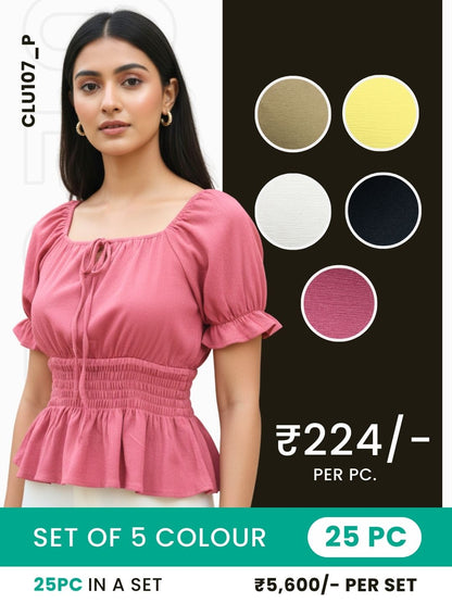 Clobulk Top (Set of 25 PC - 5 Colour)- ₹224/ per pc