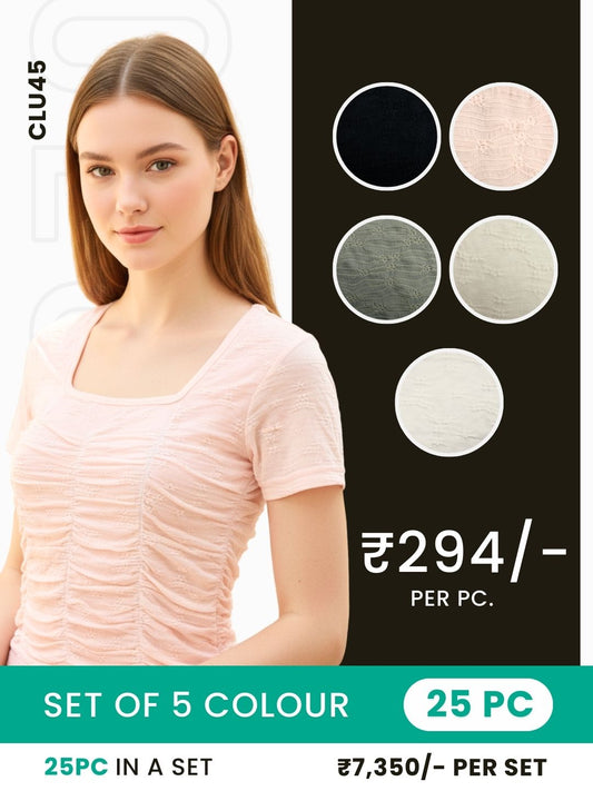 Clobulk Women Top (Set of 25 Pc- 5 Colour)- ₹294/ per pc