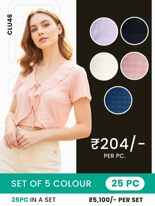 Clobulk Women Top (Set of 25 Pc- 5 Colour)- ₹204/ per pc