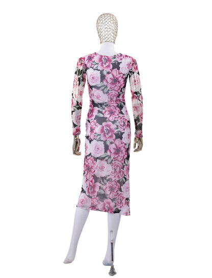 Pink Floral Dress For Womens